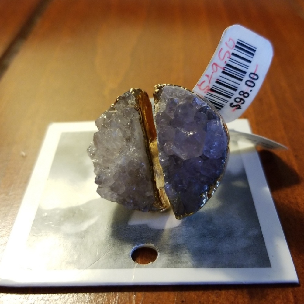Anthropologie Druzy Quartz Ring